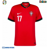 Camisa de Futebol Portugal Rafael Leao #17 Equipamento Principal Europeu 2024 Manga Curta